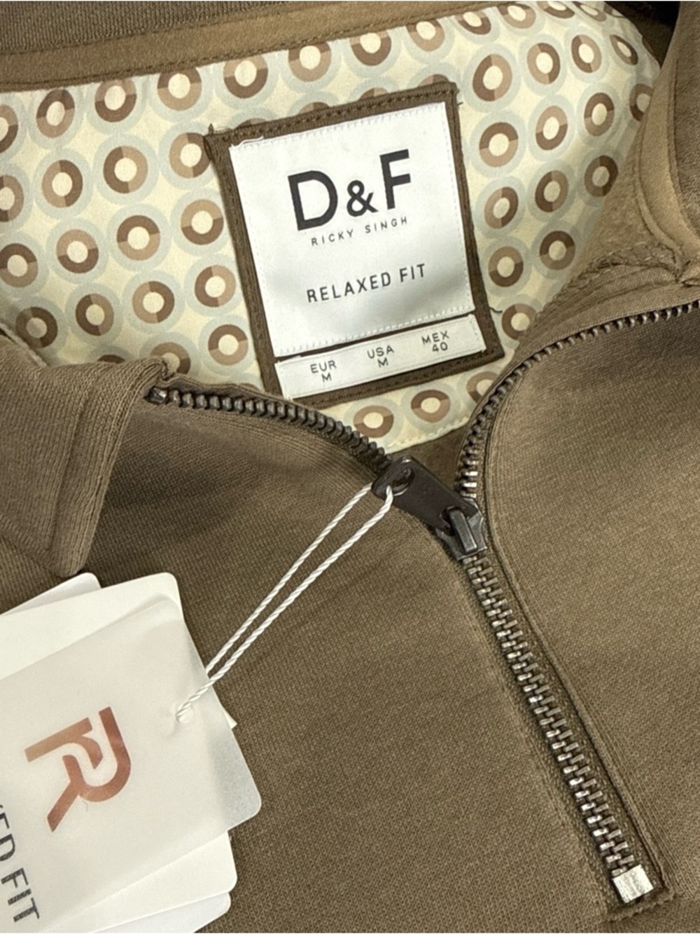 D & F Ricky Singh Mens M Olive Quarter Zip “Majestic & Grand” Sweatshirt NEW - Picture 8 of 11